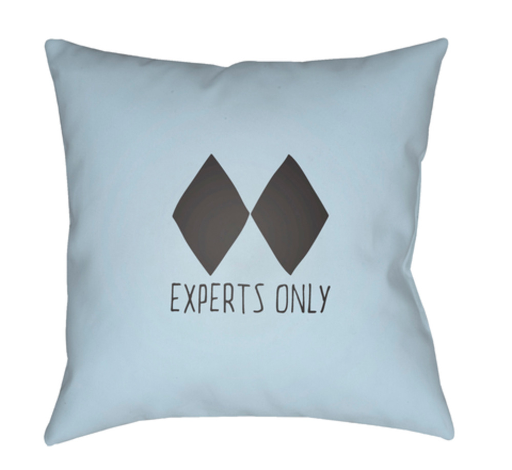 SKI003-2020 Black Diamond Medium Throw Pillow, 20 x 20 x 4 in. - Blue & Black