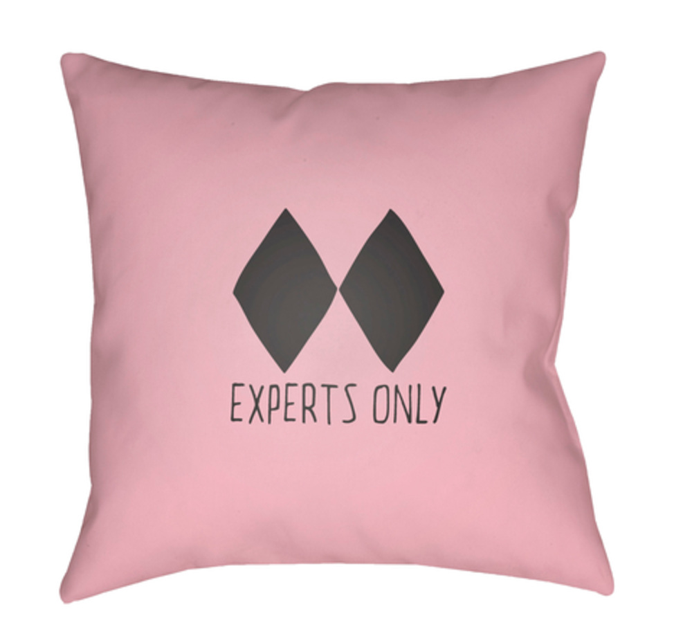 SKI004-2020 Black Diamond Medium Throw Pillow, 20 x 20 x 4 in. - Pink & Black