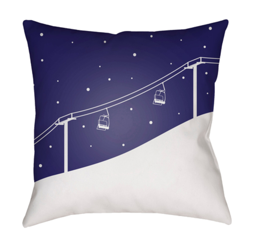 SKI008-2020 Ski Lift Medium Throw Pillow, 20 x 20 x 4 in. - Blue & White