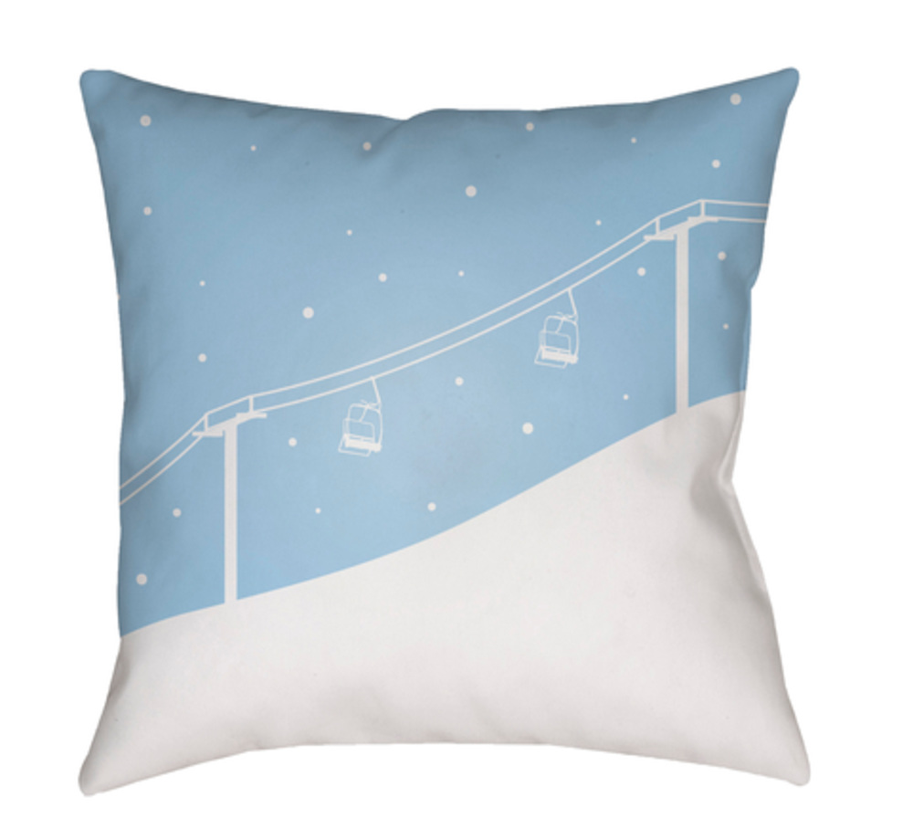 SKI009-2020 Ski Lift Medium Throw Pillow, 20 x 20 x 4 in. - Blue & White
