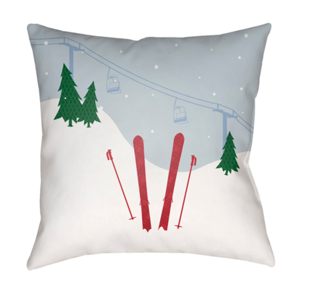SKI010-2020 Set Of Skis Medium Throw Pillow, 20 x 20 x 4 in. - Multicolor