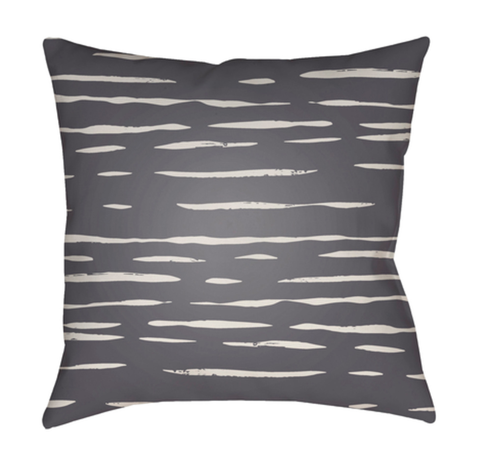WRAN001-2020 Painted Stripes Medium Throw Pillow, 20 x 20 x 4 in. - Gray & White