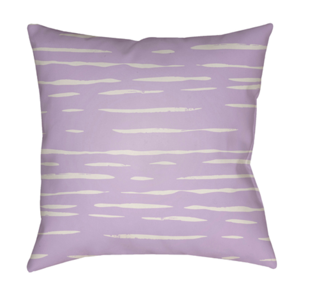 WRAN003-2020 Painted Stripes Medium Throw Pillow, 20 x 20 x 4 in. - Purple & White