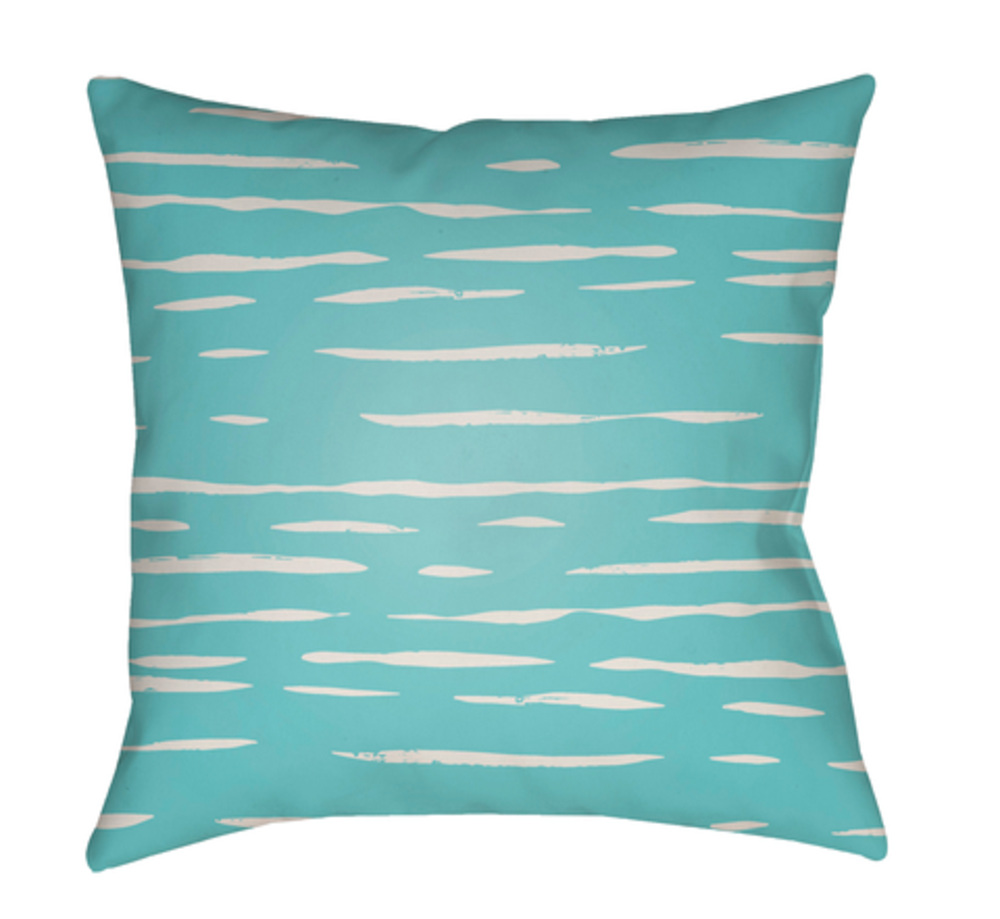 WRAN004-2020 Painted Stripes Medium Throw Pillow, 20 x 20 x 4 in. - Blue & White