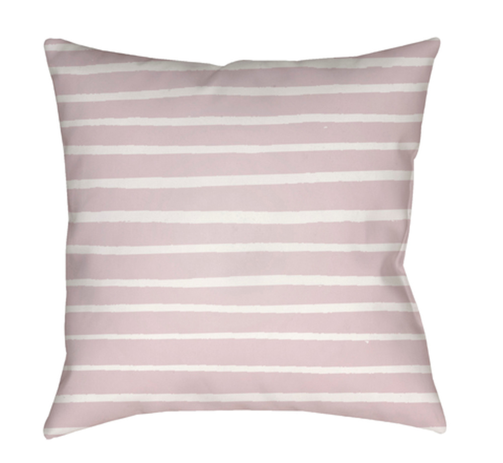 WRAN011-2020 Stripes Medium Throw Pillow, 20 x 20 x 4 in. - Pink & White