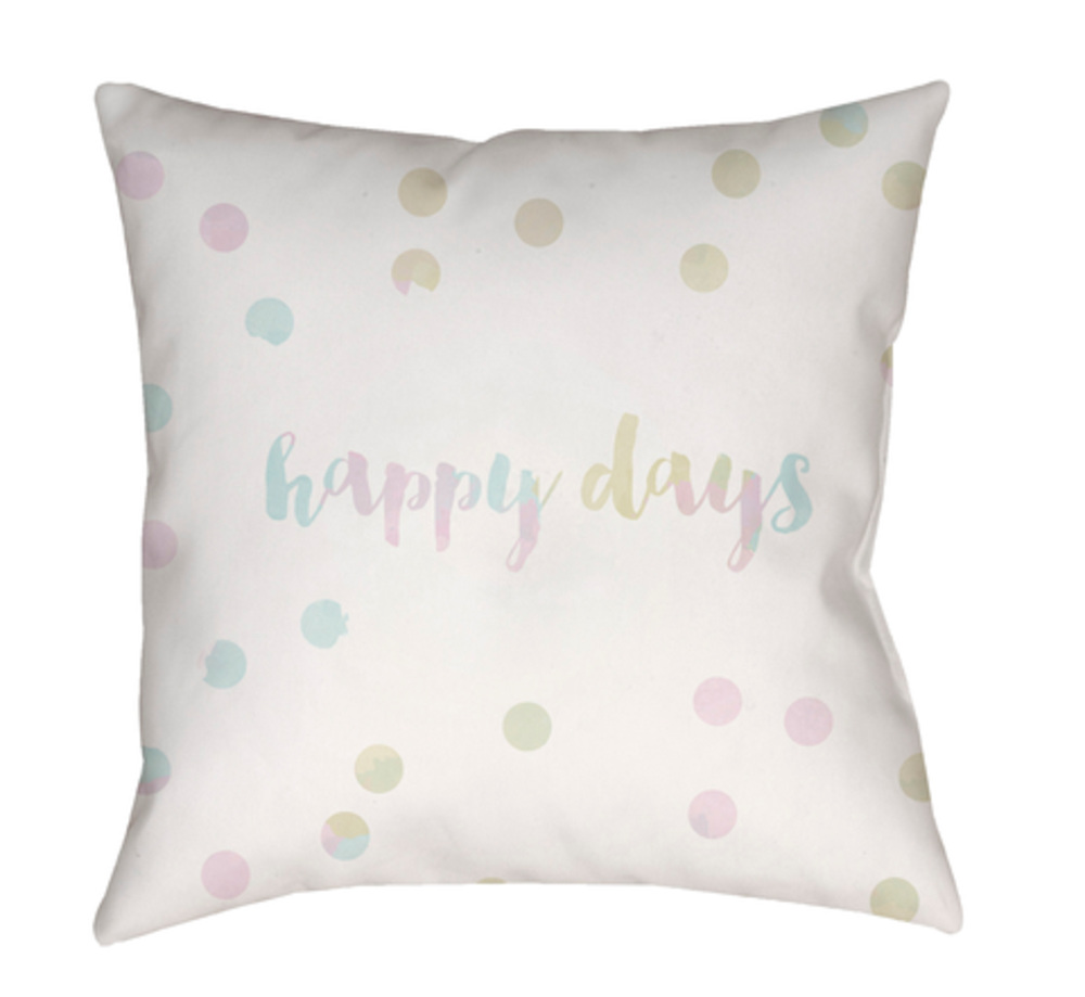 QTE036-2020 Happy Days Medium Throw Pillow, 20 x 20 x 4 in. - Multicolor