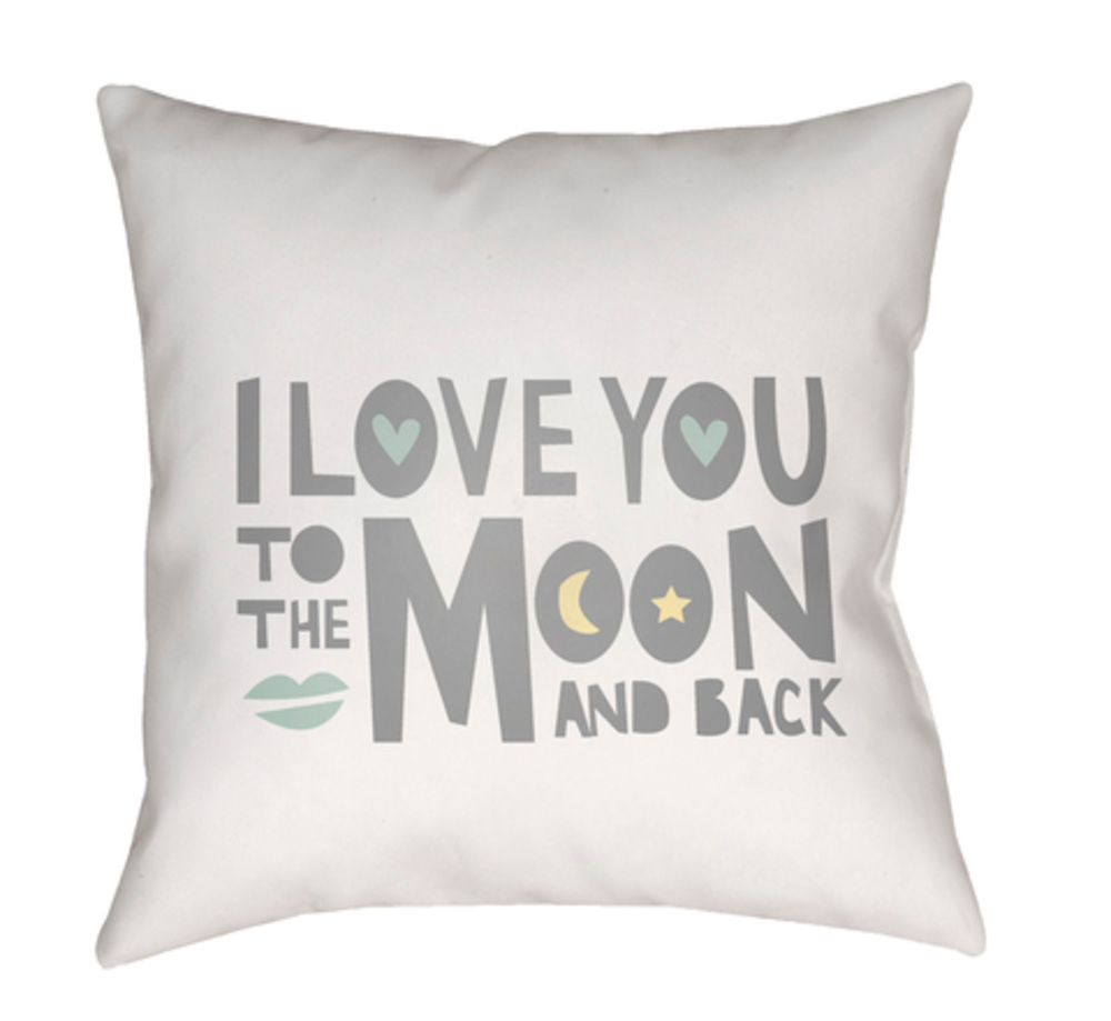 QTE047-2020 Love To Moon Medium Throw Pillow, 20 x 20 x 4 in. - Multicolor