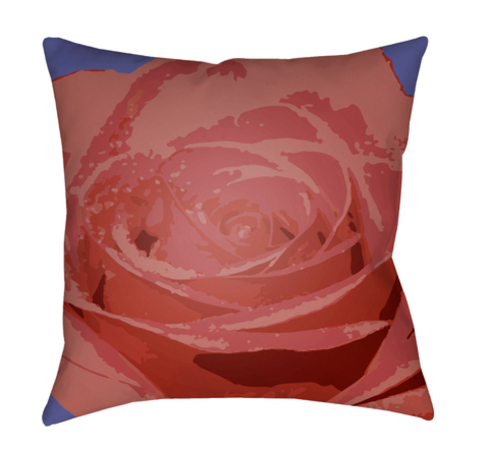 AF003-1818 Abstract Floral Outdoor Medium Throw Pillow, 18 x 18 x 4 in. - Multicolor