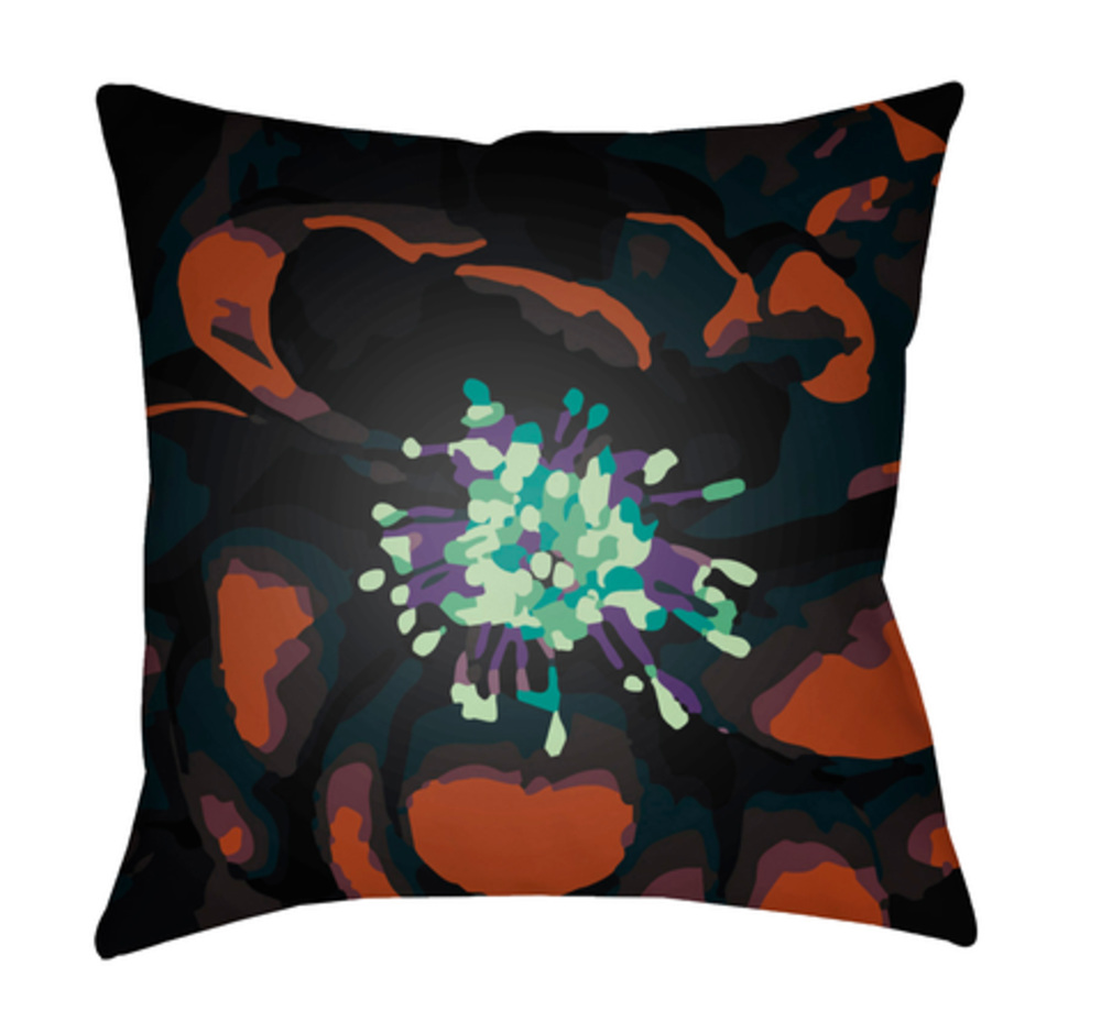 AF006-2020 Abstract Floral Outdoor Medium Throw Pillow, 20 x 20 x 4 in. - Multicolor