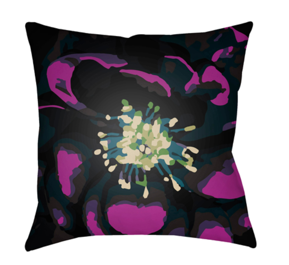 AF008-2020 Abstract Floral Outdoor Medium Throw Pillow, 20 x 20 x 4 in. - Multicolor