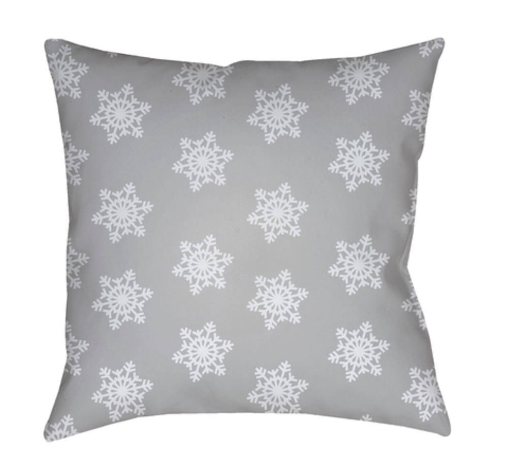 HDY099-2020 Snowflakes Medium Throw Pillow, 20 x 20 x 4 in. - Gray & White