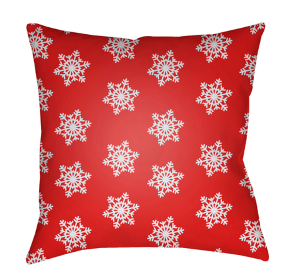 HDY100-2020 Snowflakes Medium Throw Pillow, 20 x 20 x 4 in. - Red & White