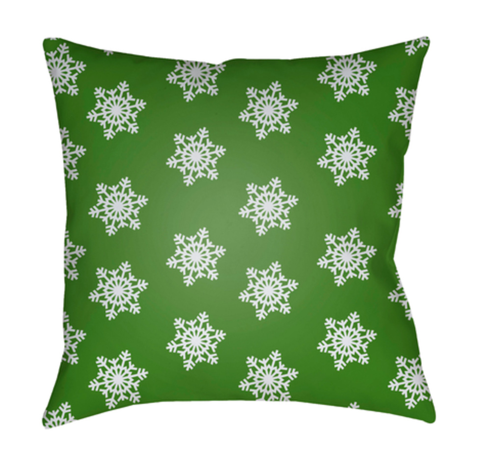 HDY101-2020 Snowflakes Medium Throw Pillow, 20 x 20 x 4 in. - Green & White