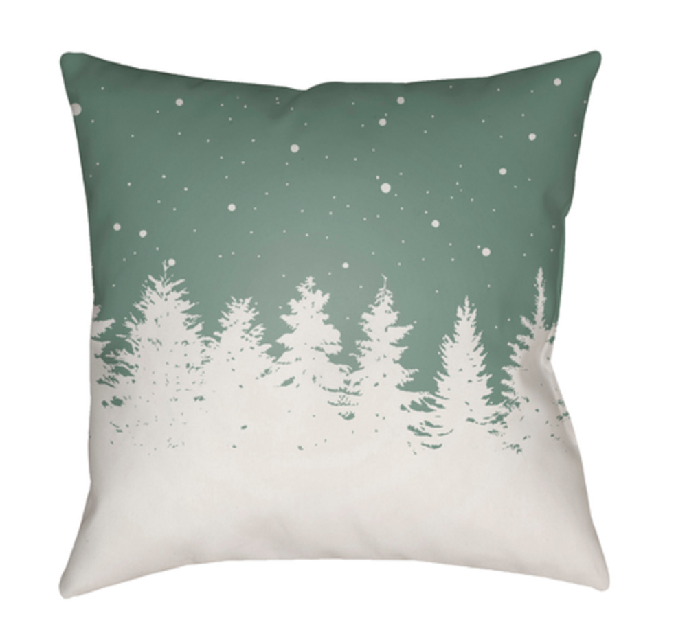 HDY114-2020 Trees Medium Throw Pillow, 20 x 20 x 4 in. - Green & White