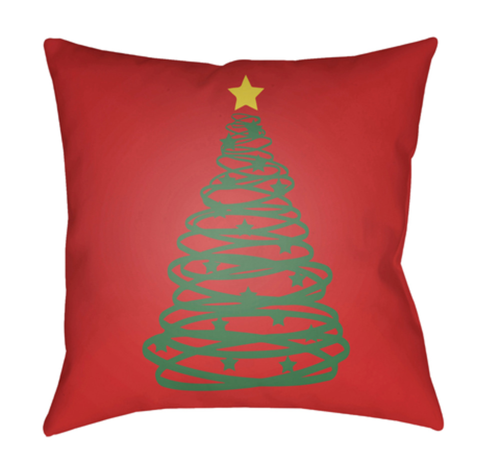 HDY115-2020 Christmas Tree Medium Throw Pillow, 20 x 20 x 4 in. - Red, Green & Yellow