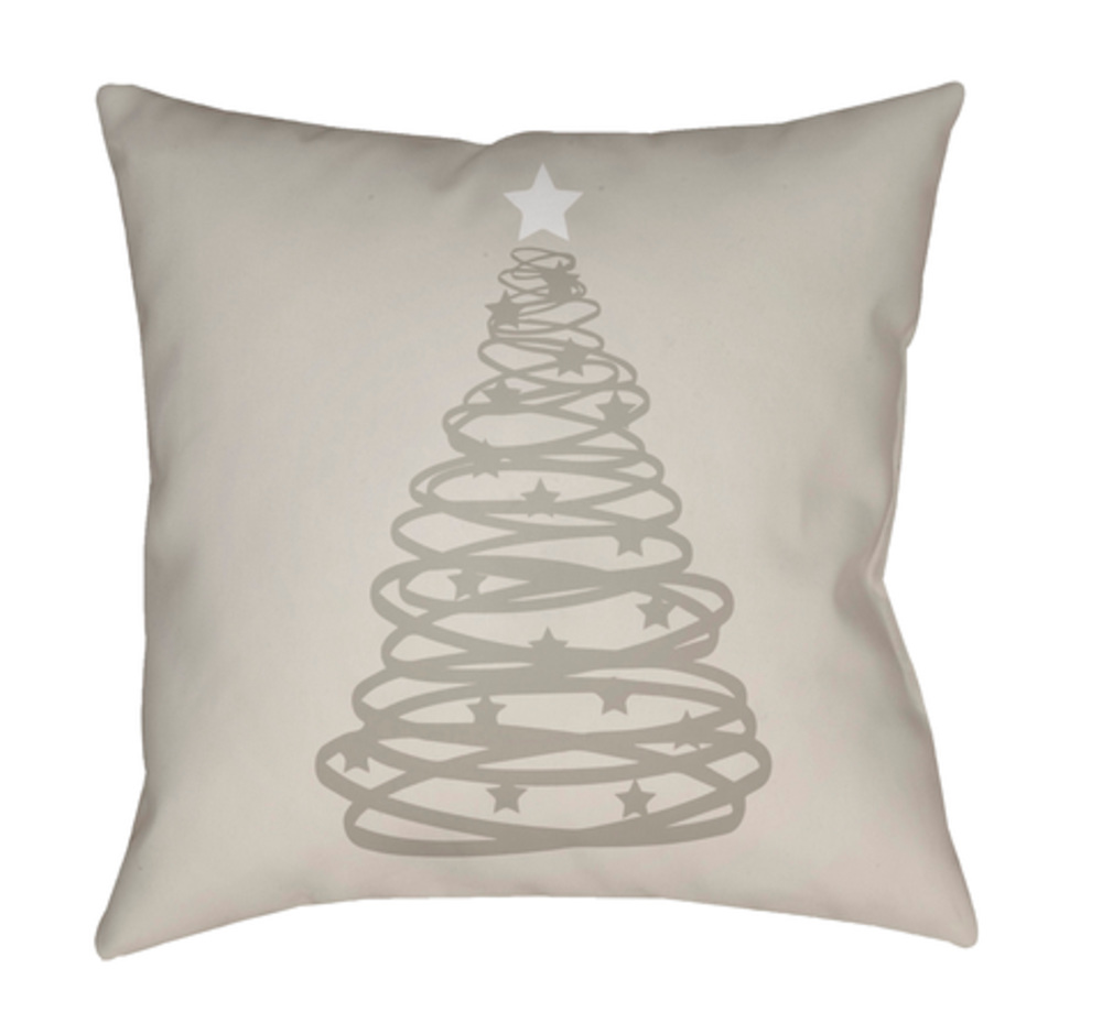 HDY119-2020 Christmas Tree Medium Throw Pillow, 20 x 20 x 4 in. - Gray & White
