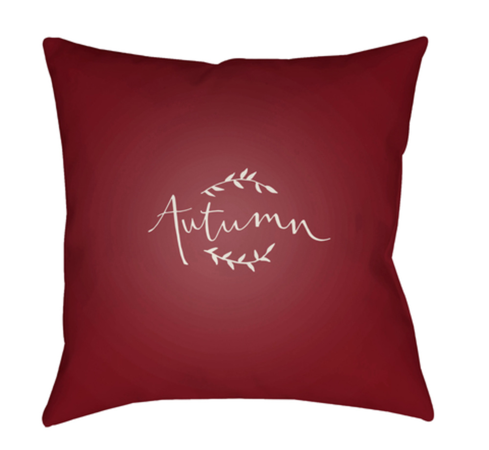 FALL001-1818 Fall Medium Throw Pillow, 18 x 18 x 4 in. - Red & White