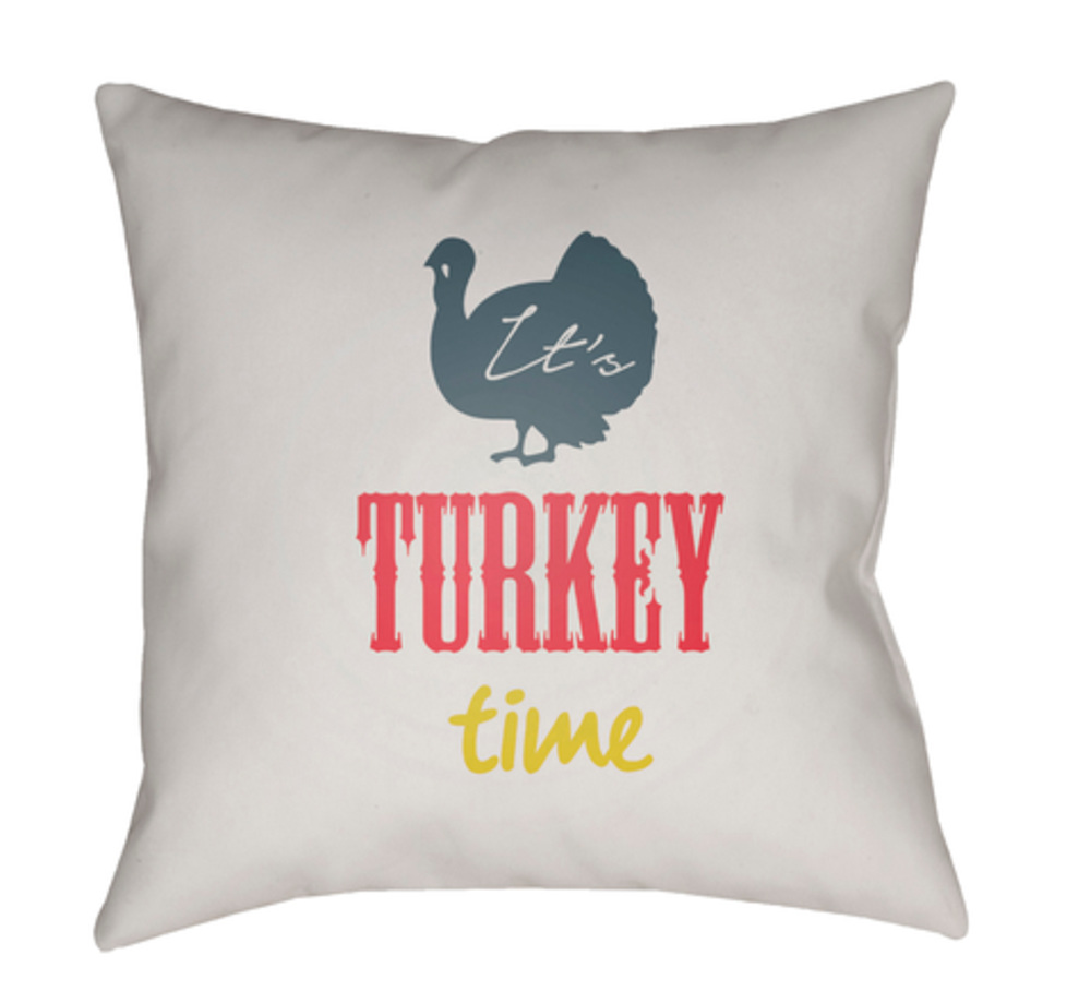 TME003-1818 Its Turkey Time Medium Throw Pillow, 18 x 18 x 4 in. - Multicolor