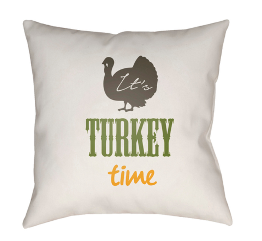 TME004-1818 Its Turkey Time Medium Throw Pillow, 18 x 18 x 4 in. - Multicolor