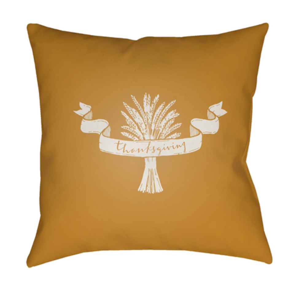 WHEAT004-1818 Wheat Medium Throw Pillow, 18 x 18 x 4 in. - Yellow & White