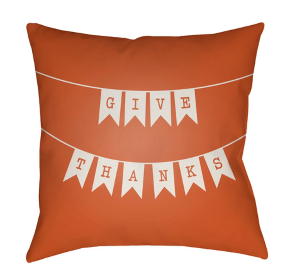 BNR001-2020 Banner Medium Throw Pillow, 20 x 20 x 4 in. - Orange & White
