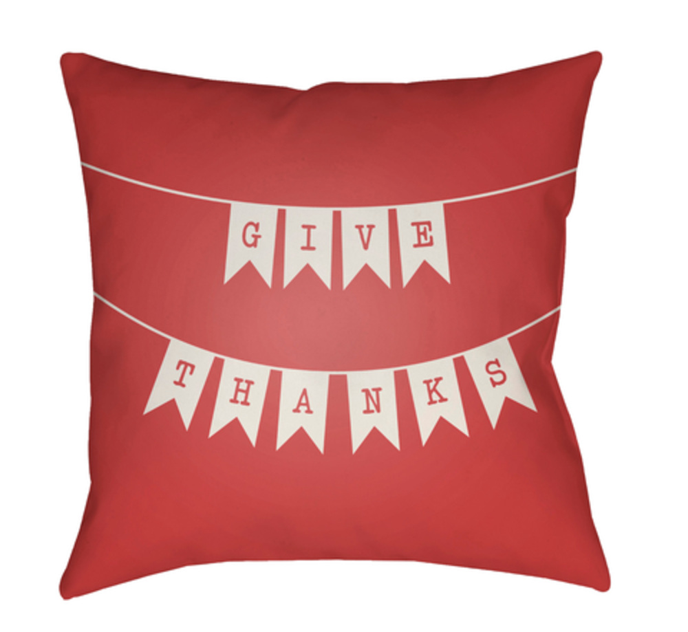 BNR003-2020 Banner Medium Throw Pillow, 20 x 20 x 4 in. - Red & White