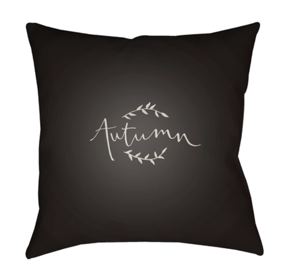 FALL002-2020 Fall Medium Throw Pillow, 20 x 20 x 4 in. - Black & White