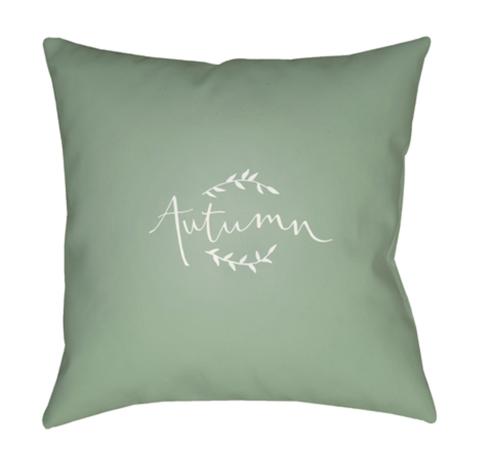 FALL004-2020 Fall Medium Throw Pillow, 20 x 20 x 4 in. - Green & White