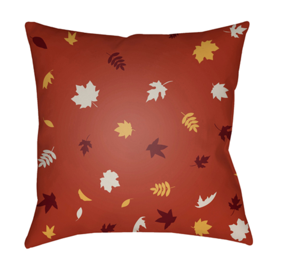 FROND002-2020 Falling Leaves Medium Throw Pillow, 20 x 20 x 4 in. - Red, White & Yellow