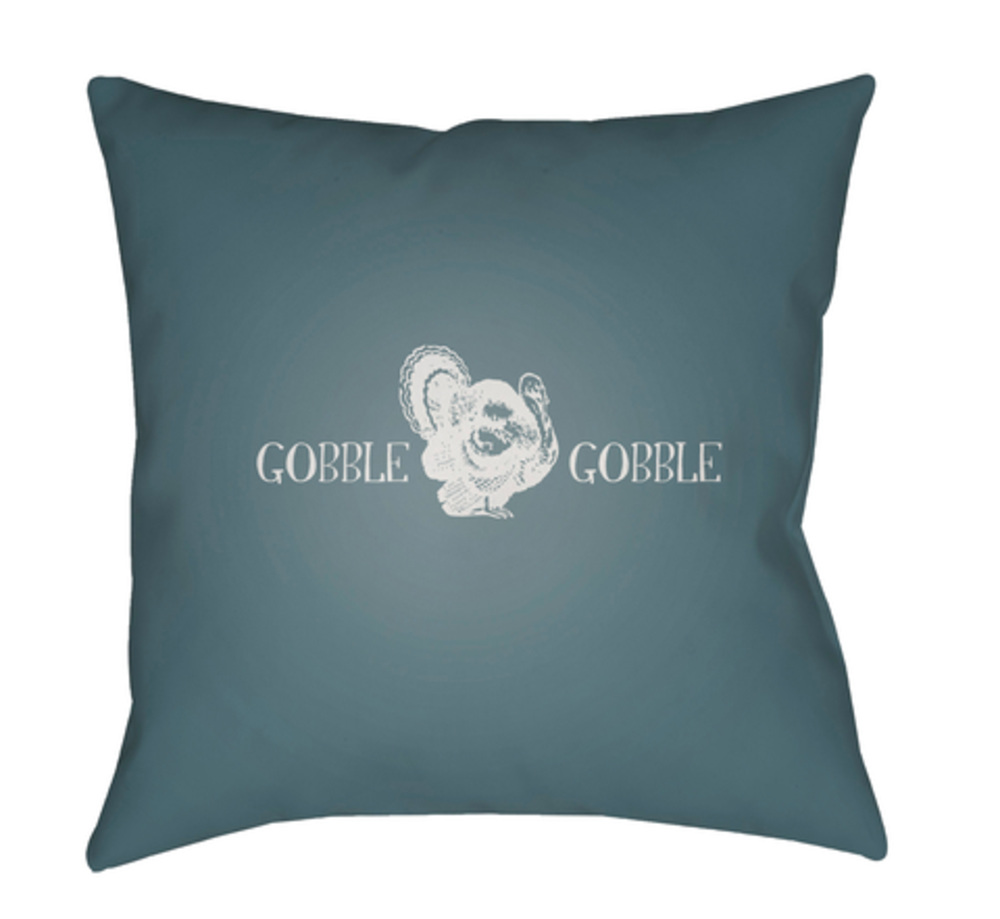 GOBB003-2020 Gobble Gobble Medium Throw Pillow, 20 x 20 x 4 in. - Blue & White