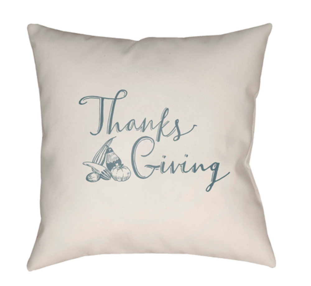 GOURD003-2020 Gourd Medium Throw Pillow, 20 x 20 x 4 in. - White & Blue