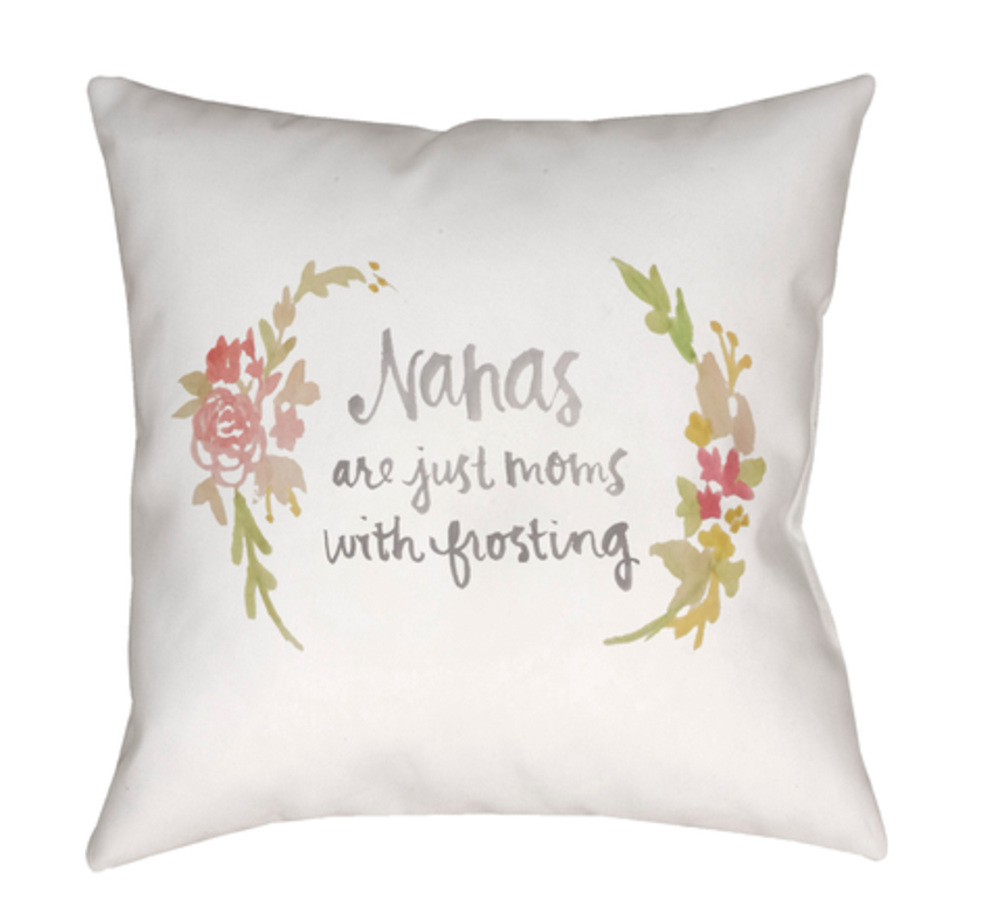 WMOM028-1818 Nana Medium Throw Pillow, 18 x 18 x 4 in. - Multicolor