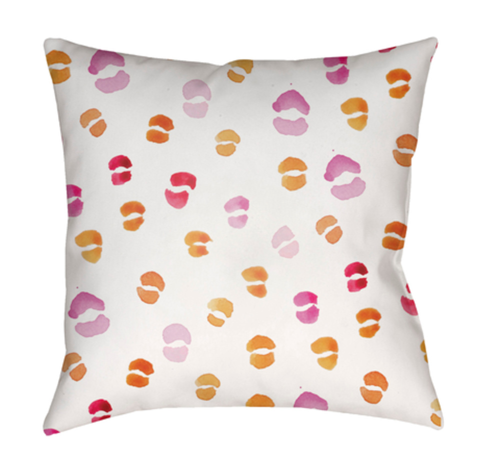 WMAYO025-2020 Lips Medium Throw Pillow, 20 x 20 x 4 in. - Neutral, Pink & Orange