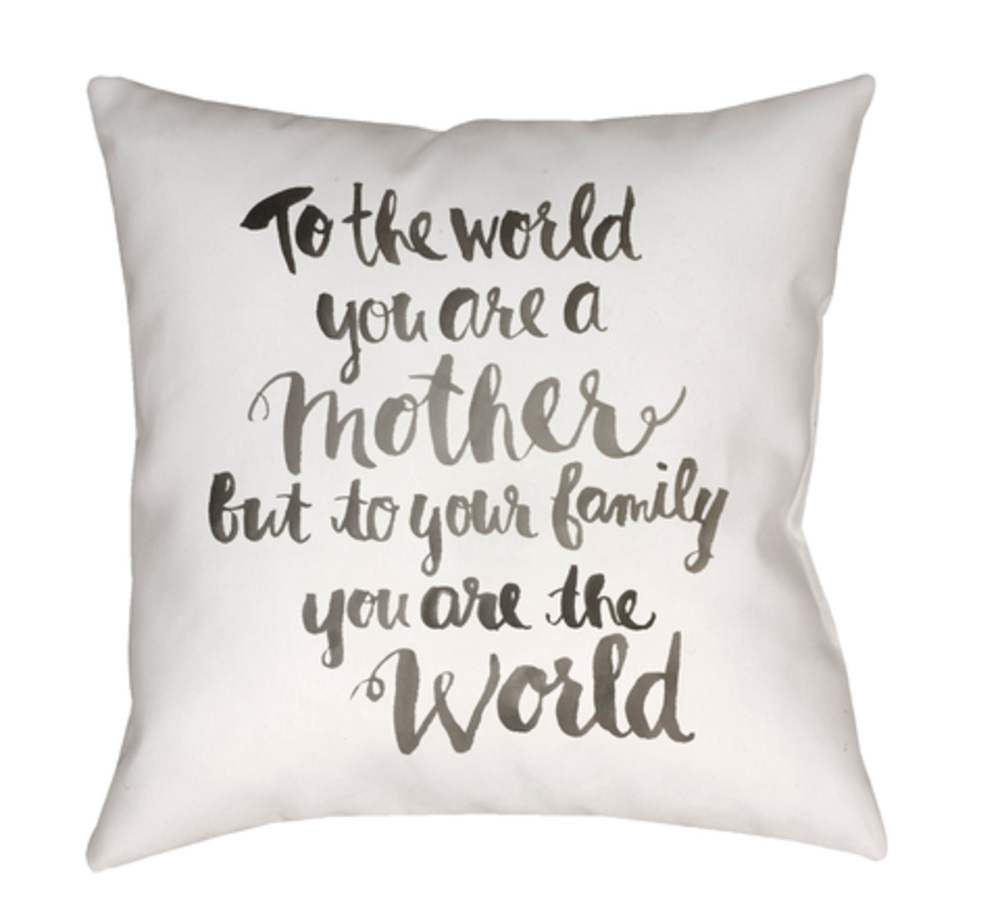 WMOM017-2020 Youre The World Medium Throw Pillow, 20 x 20 x 4 in. - Black & Neutral