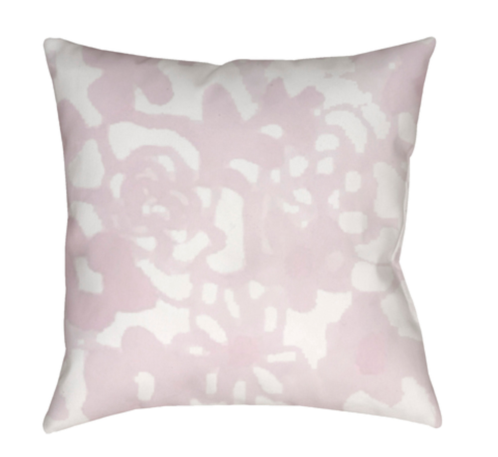 WMOM025-2020 Flowers II Medium Throw Pillow, 20 x 20 x 4 in. - Pink & Neutral