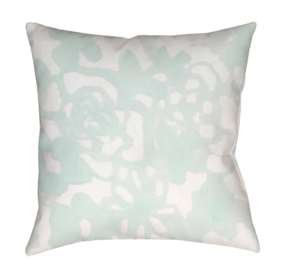 WMOM026-2020 Flowers II Medium Throw Pillow, 20 x 20 x 4 in. - Green & Neutral