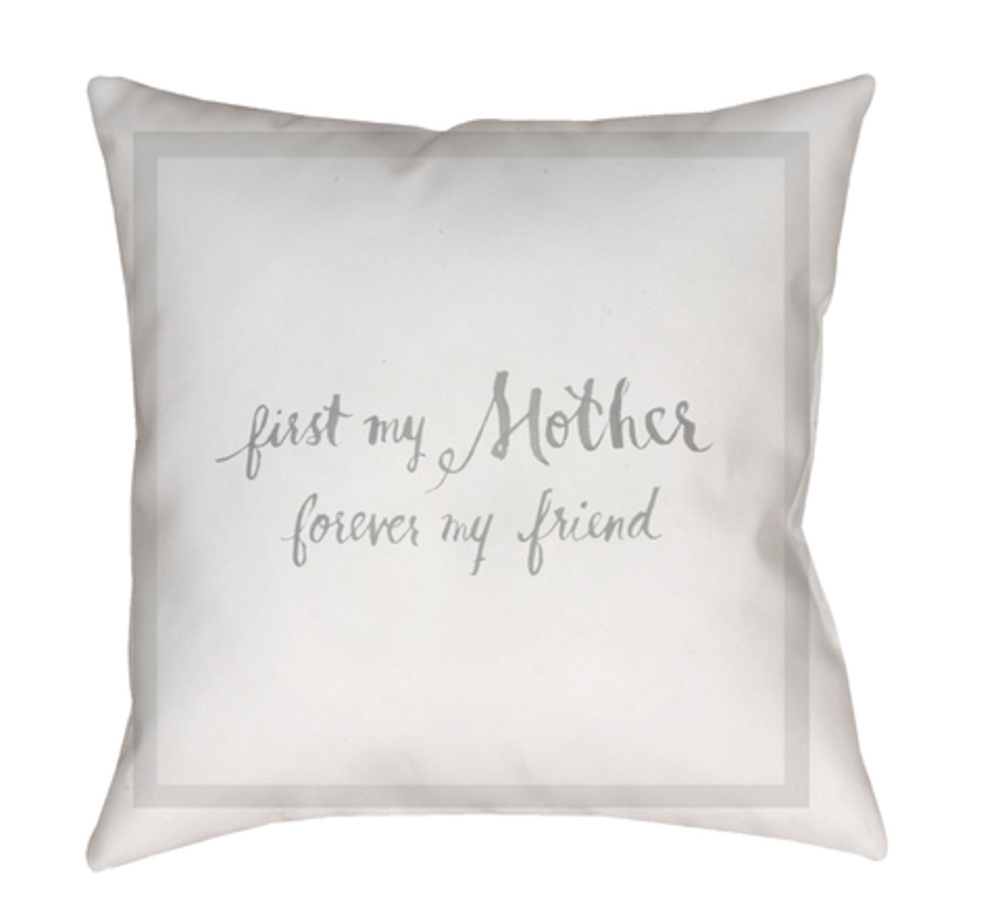 WMOM027-2020 My Friend Medium Throw Pillow, 20 x 20 x 4 in. - Gray