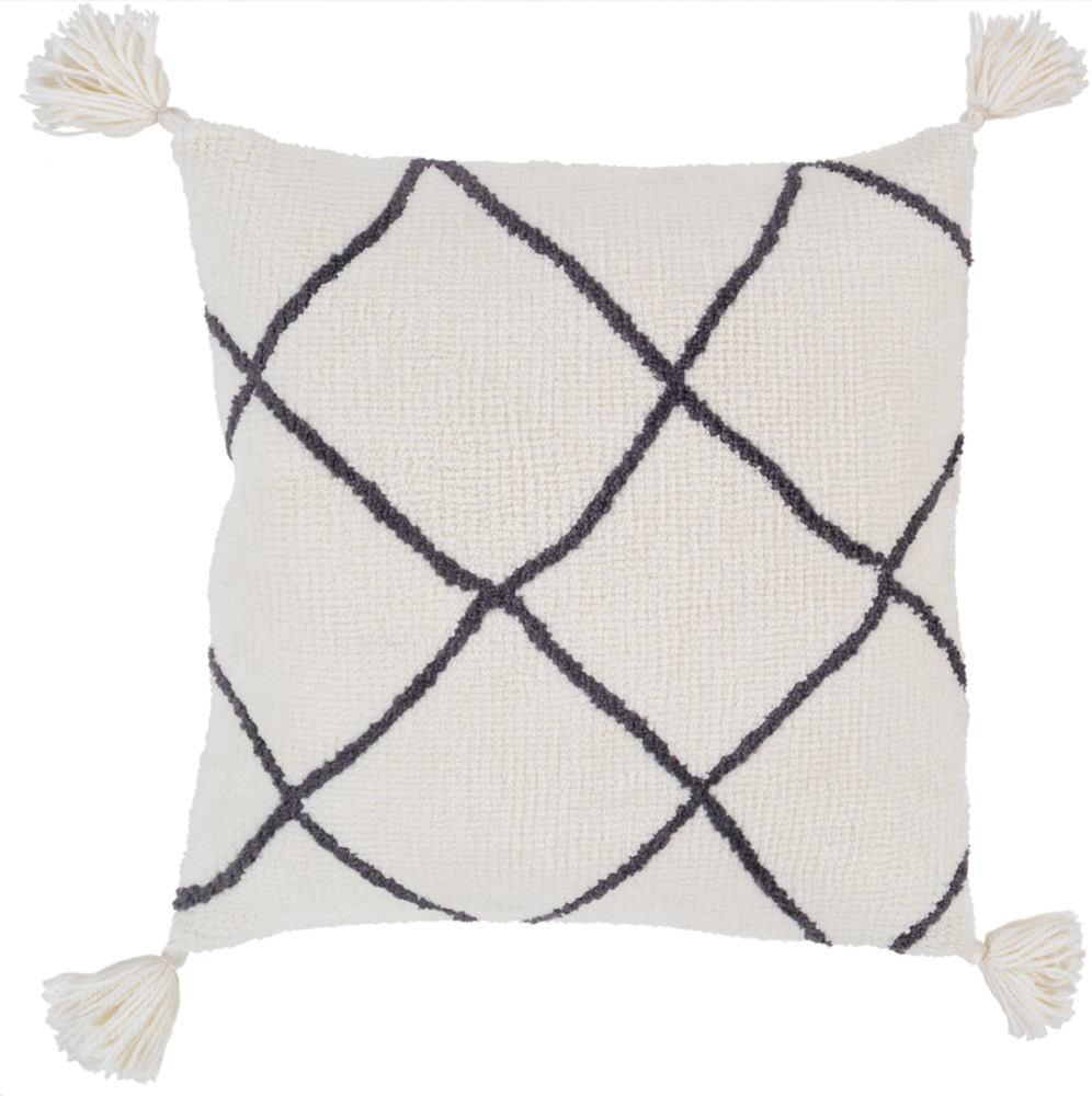 BRH002-2020P Braith Medium Pillow Kit, 20 x 20 x 5 in. - White & Charcoal