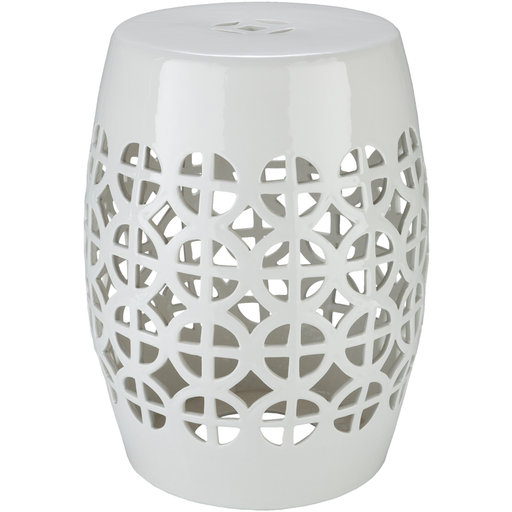 Livabliss by Surya Outdoor Ridgeway White Ceramic Round End Table