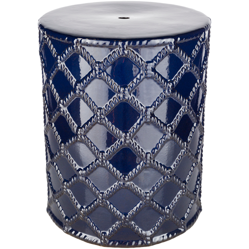 Livabliss by Surya Outdoor Gaylor Navy Ceramic Round End Table