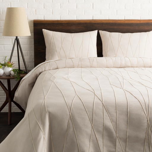 MIO1000-FQSET Mio Full & Queen Bed Set, Light Gray & Cream - 92 x 88 - 20 x 26 in.