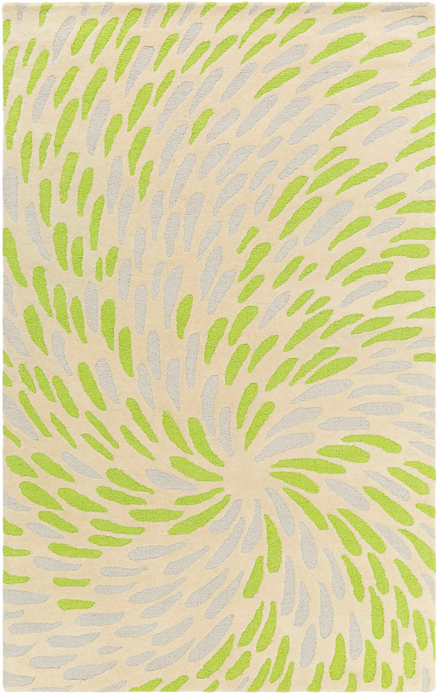 EGF1003-1616 18 in. Flying Colors Modern Sample Area Rug - Cream, Light Gray & Lime