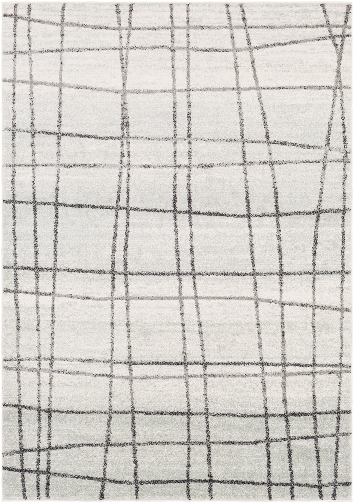 ELZ2329-1616 18 in. Elaziz Modern Sample Area Rug - Medium Gray, Black & White