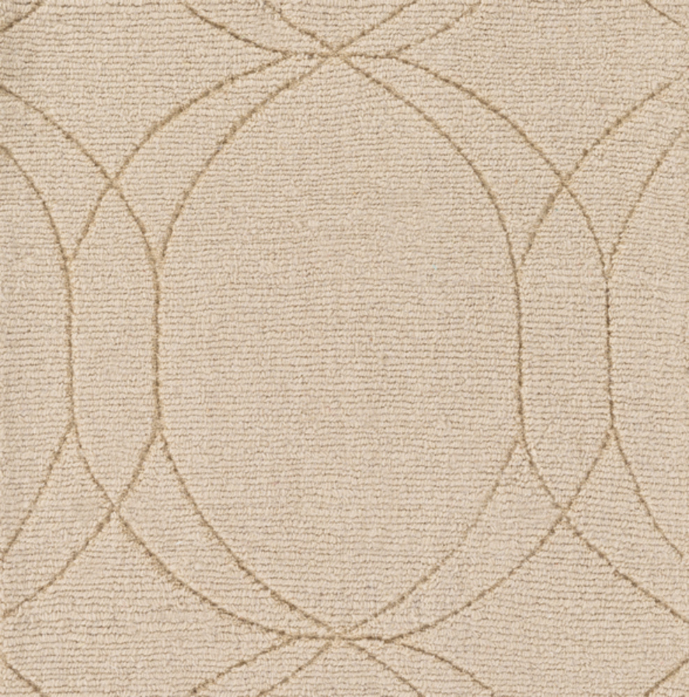ASL1000-1616 18 in. Ashlee Solid & Border Hand Loomed Sample Area Rug - Khaki