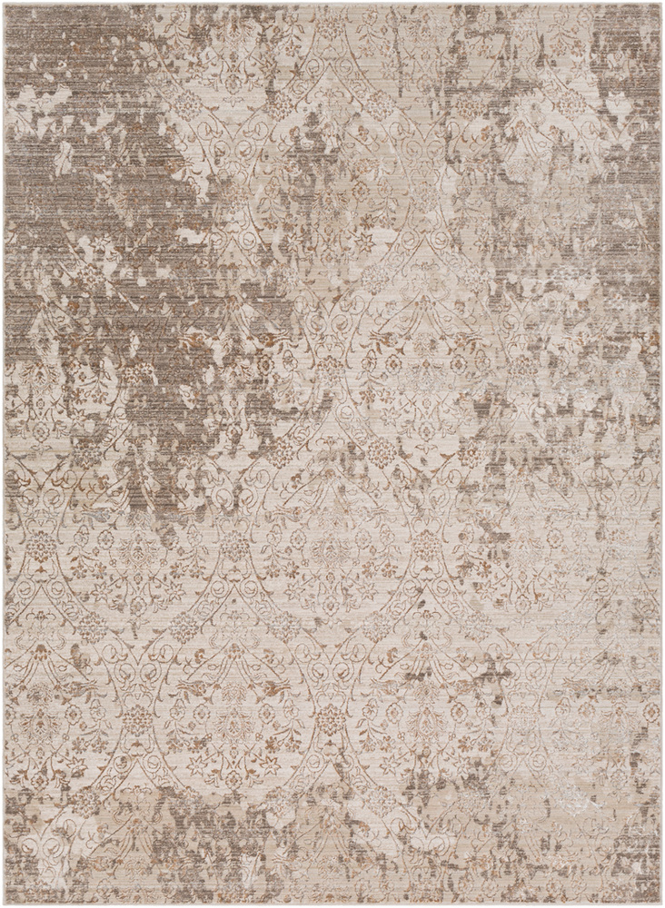 CRC1007-1616 18 in. Crescendo Transitional Sample Area Rug - Dark Brown, Camel & Khaki