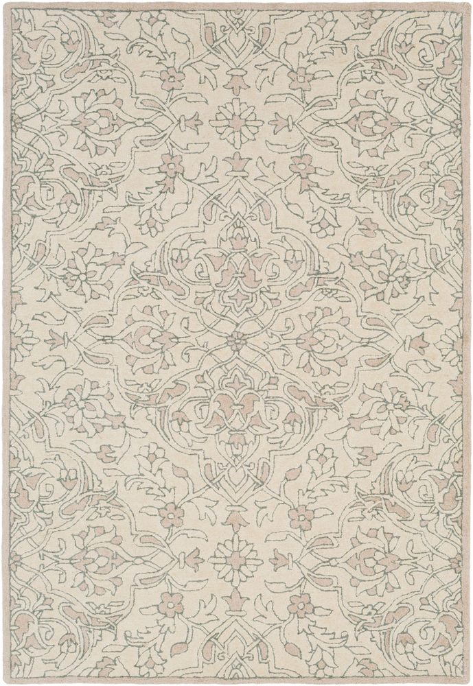 CTL2017-1616 18 in. Castille Traditional Sample Area Rug - Sage, Taupe & Ivory