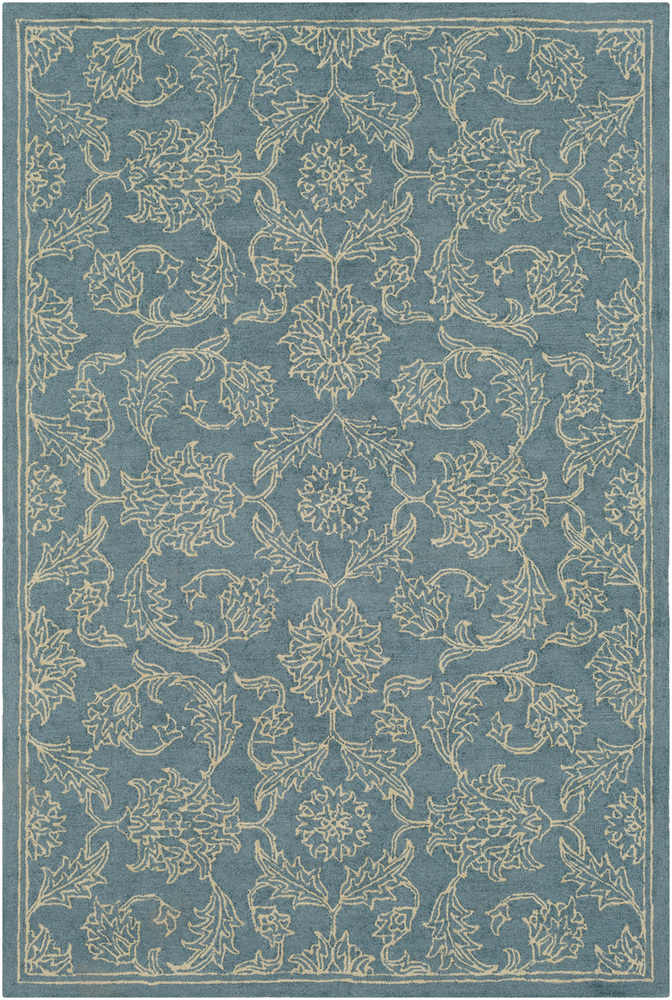 CTL2020-1616 18 in. Castille Traditional Sample Area Rug - Denim, Ivory