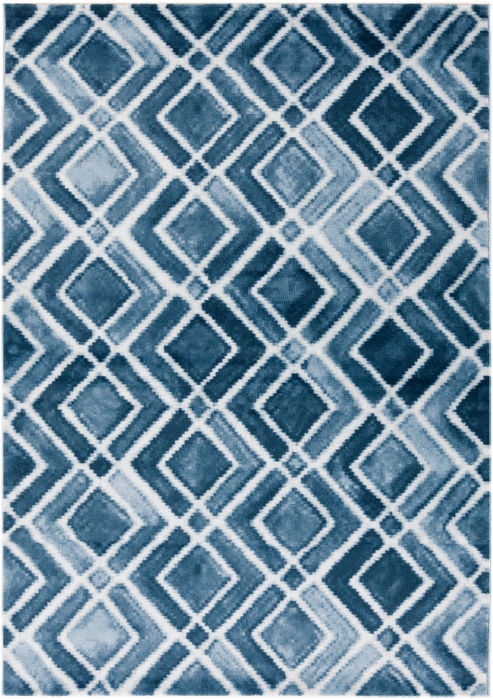 NVA3007-1616 18 in. Nova Modern Sample Area Rug - Navy, Denim & Light Gray