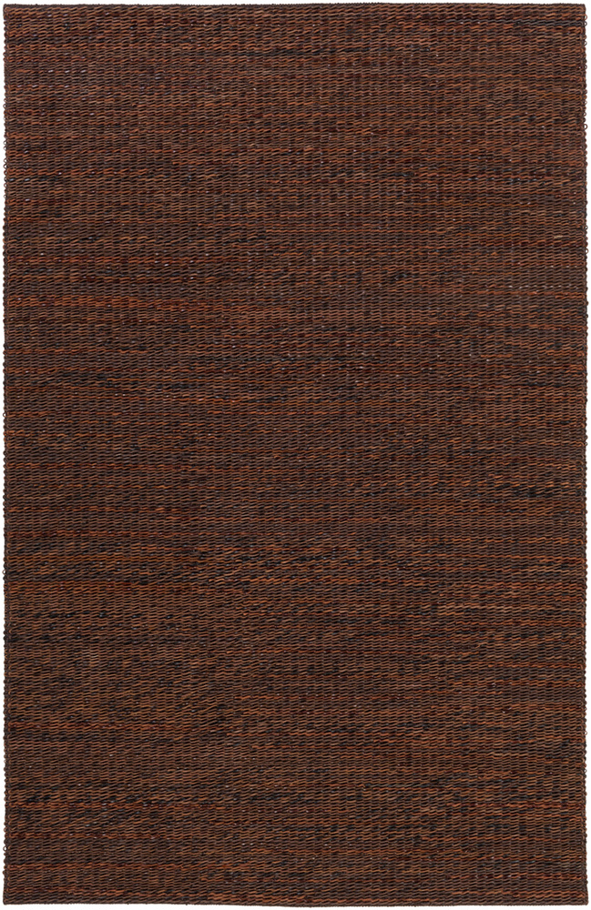 VTA1001-1616 18 in. Vista Leather & Fur Sample Area Rug - Dark Brown