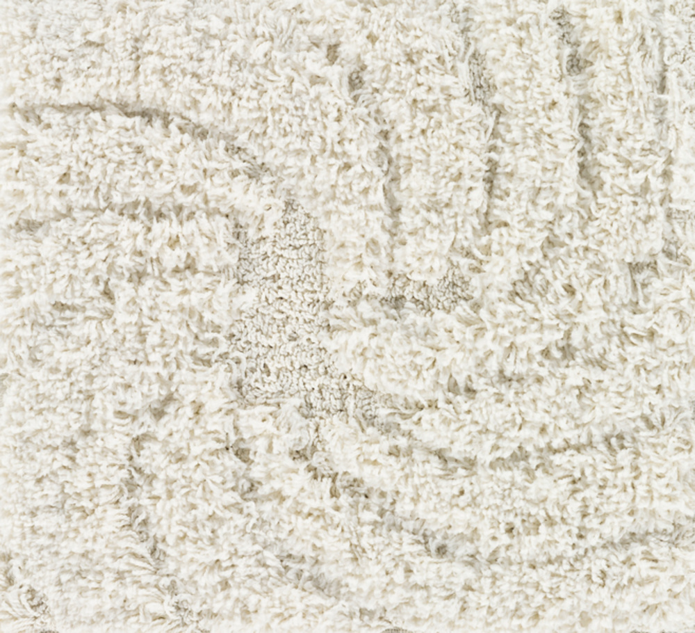 CLG2301-1616 18 in. Cut & Loop Shag Sample Area Rug - Cream